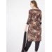 BLACK AND BROWN FLORAL POLYESTER READY MADE DRESS